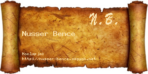Nusser Bence névjegykártya